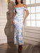 Robe Bodycon Épaules Dénudées Fleurs Maille Ruchée Années 80