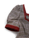 Robe plissée marron nœud et motif pied-de-poule années 1950