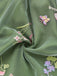 Robe verte manches bouffantes et broderies florales en résille années 50