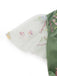 Robe verte manches bouffantes et broderies florales en résille années 50