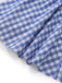 Robe empire bleue à carreaux vichy bretelles nouées sur les épaules années 1960
