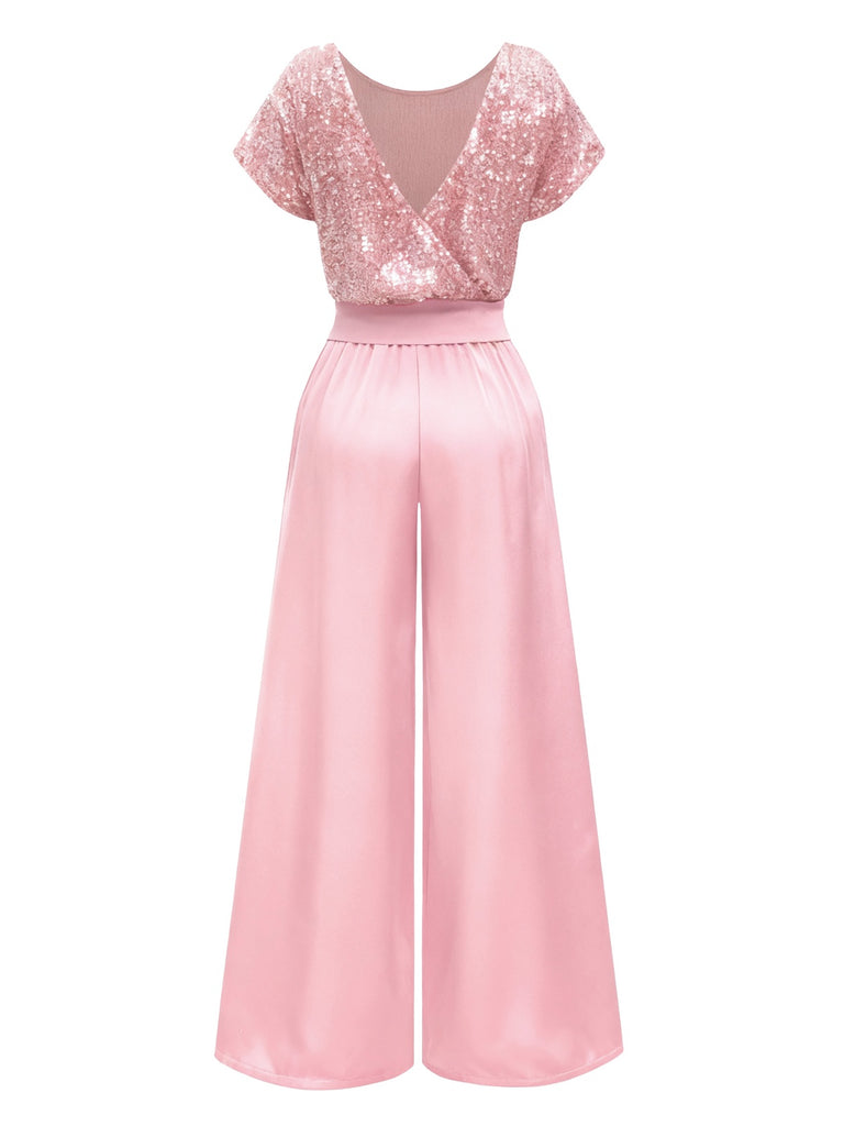 [Prévente] Combinaison à jambes larges à paillettes vertes des années 1960