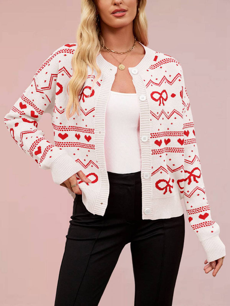 Gilet tricoté motif cœur pour la Saint-Valentin années 1950