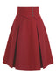 [Prévente] Jupe rouge vin boutons en forme de cœur années 1960
