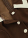 Robe ceinturée revers contrastés couleur café et beige années 1950