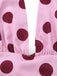Rose Pêche à Pois Col V Halter Robe Midi Années 1930 6