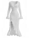 Robe sirène à volants boutons et fente latérale des années 1930