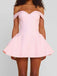 Robe Mini Solide Épaule Dénudée Ajustée Années 1960