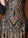 Robe de soirée longue en résille à sequins noirs style Gatsby années 1920