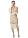 Robe Charleston à paillettes franges et perles des années 1920