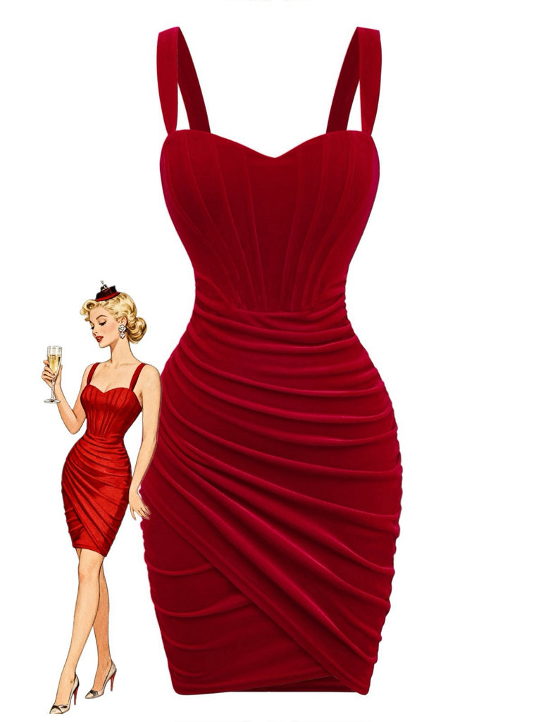 Robe courte velours corset ruché cœur 1980s