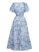 Robe jaune mousseline à manches papillon années 1930