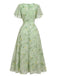 Robe jaune mousseline à manches papillon années 1930