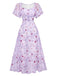 Robe Verte mousseline à manches papillon années 1930