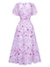 Robe Verte mousseline à manches papillon années 1930
