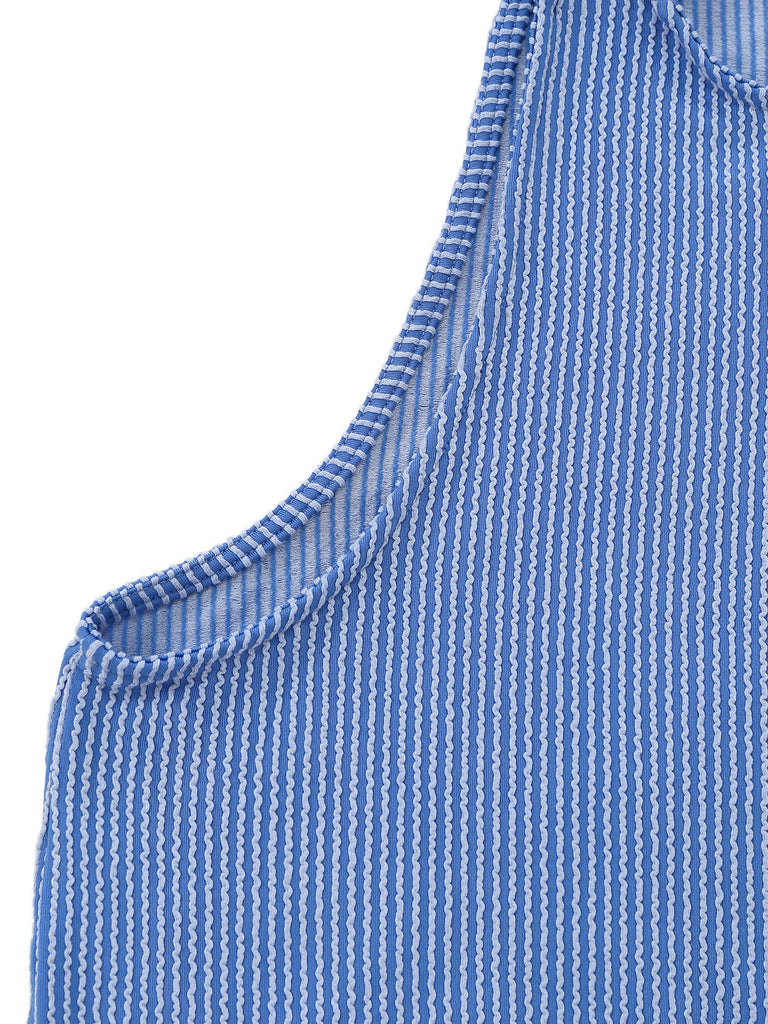 Combishort à Rayures à Poches avec Bretelles à Lacets Années '60 6