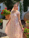 Robe Swing Manches Bouffantes Fleurs Bleu Années 1950