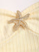 Mini Robe Jaune Halter à Étages avec Étoile de Mer en Métal Années '60 4