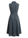 Robe Bleu Sans Manches Ourlet Asymétrique Années 1950