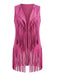 Faux Daim Pompon Disco Gilet Set Années 1970 11
