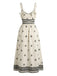 Robe Beige Bohème à Bretelles Larges et Fronces Années '70 5