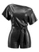 Combishort Asymétrique en Similicuir avec Ceinture Années '60 4