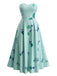 Robe Évasée Bustier à Fleurs Taille Haute Années '40 8