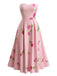 Robe Évasée Bustier à Fleurs Taille Haute Années '40 2