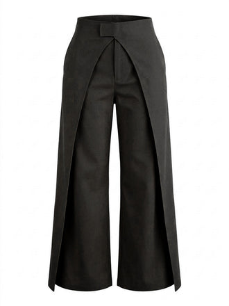 Pantalon Large Uni à Croisement Années '40