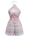 Multicolore Vague Rayé Sans Manches Combishort Années 1960 2