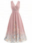 [Prévente] Robe sans manches rose col en V et motif floral années 1940