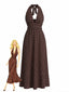 Robe Longue Col Licou à Pois Années 1930