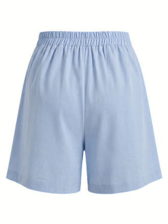 Short bleu plissé jambes larges années 1950