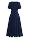 Robe Portefeuille Col V Texturée à Volants Années 1940 2