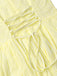 Mini Robe en Coton Brodée à Manches Bouffantes Col V Jaune Années 1960 6