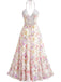 Robe Longue Dos-Nu Florale Multicolore Années 1930
