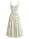 Robe Col V Imprimé Citron Fendue Taille Haute Années 1950 5