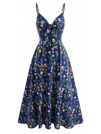 Robe Trapèze Florale Col Claudine Manches Courtes années '60 11