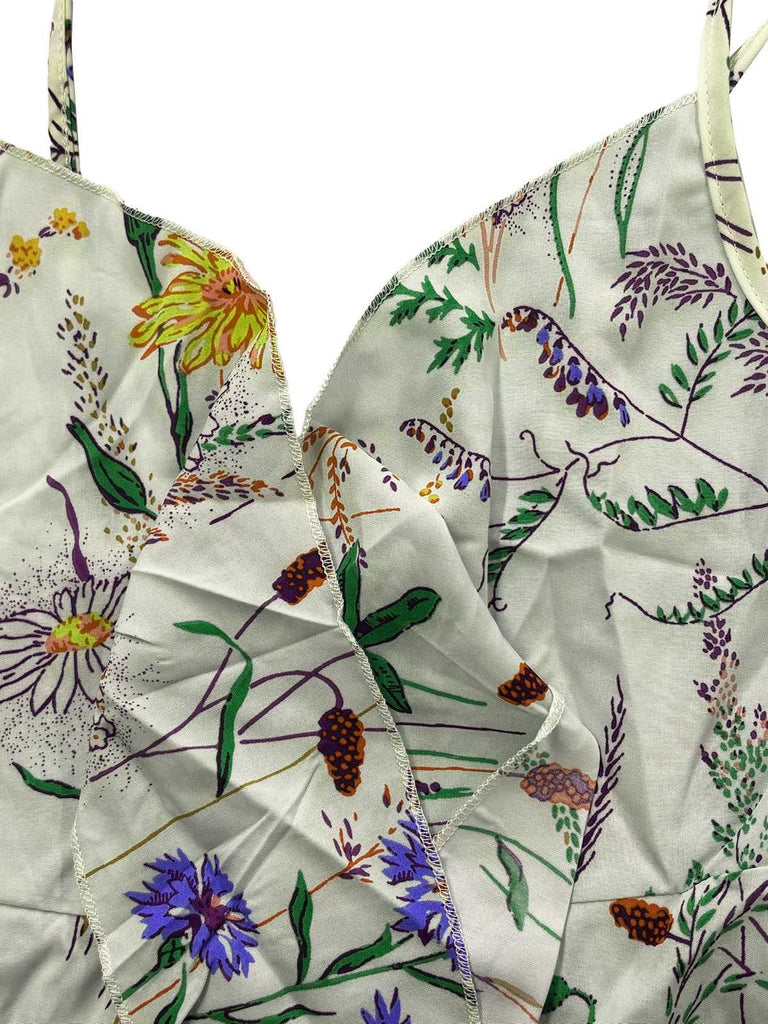 Robe Trapèze Florale Col Claudine Manches Courtes années '60 6