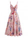 Robe Trapèze Florale Col Claudine Manches Courtes années '60 7