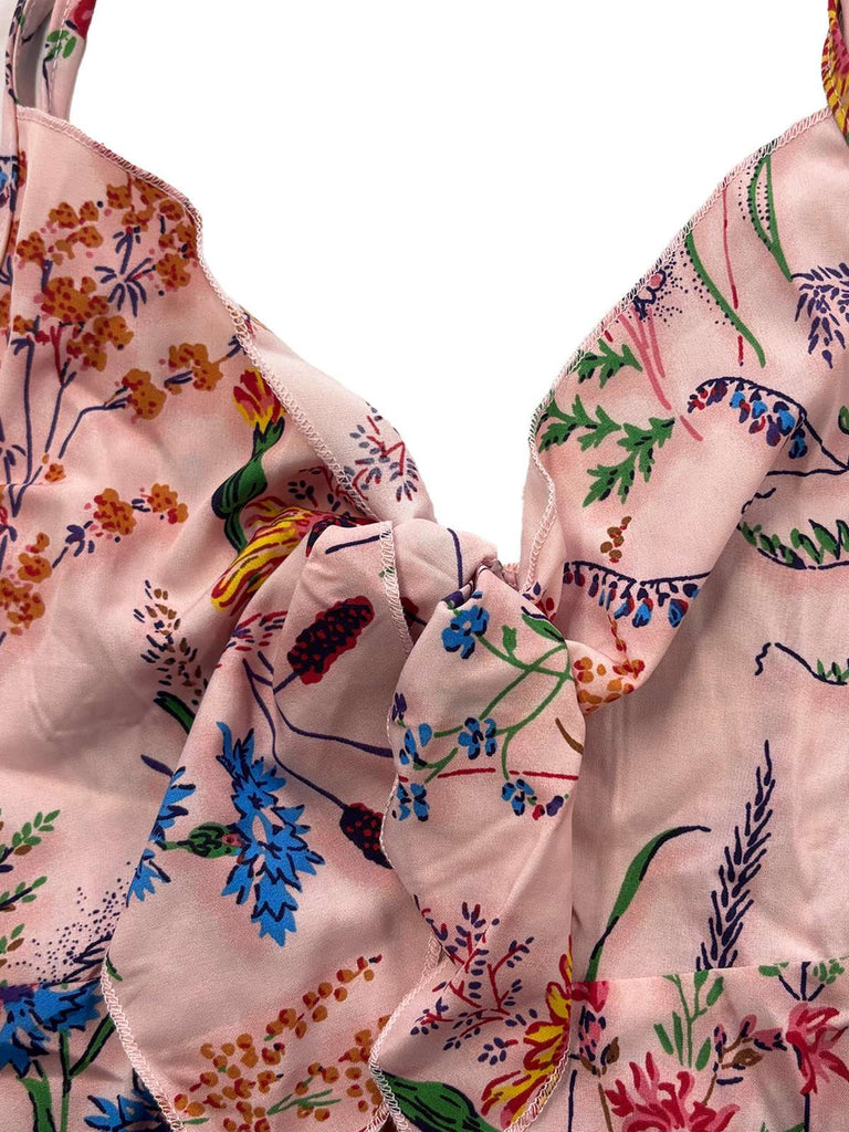 Robe Trapèze Florale Col Claudine Manches Courtes années '60 9