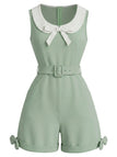 [Prévente] Combishort Col Claudine Nœud Ceinturée Vert Sauge Années 1950 2