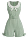 [Prévente] Combishort Col Claudine Nœud Ceinturée Vert Sauge Années 1950 2