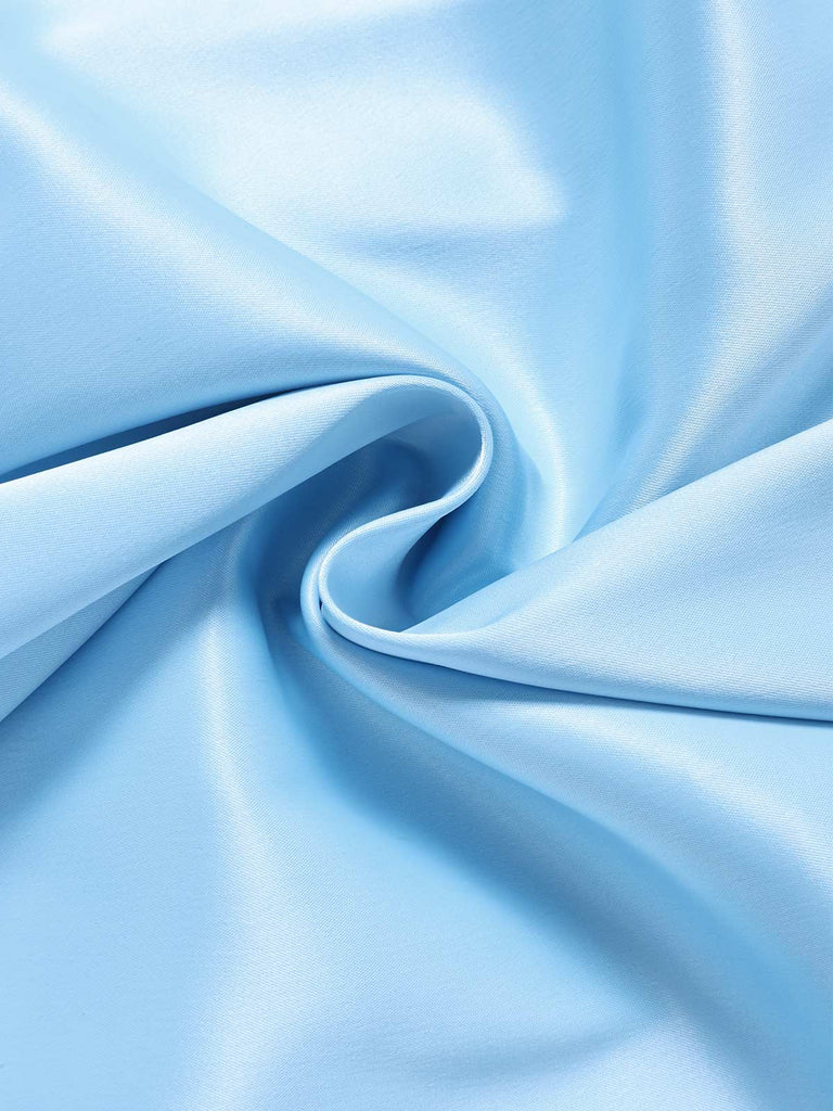 [Prévente] Robe Sirène Satin Halter Asymétrique à Volants Bleue Années 1930 6