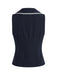 Tops Dentelle Col Marin Sans Manches Bleu Marine Années 1950 2