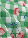 Robe Vichy Cerise Coton Bretelles Fines Verte Années 1950 8