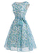 [Prévente] Robe Évasée Florale Col Bateau Ceinture à Nouer Années 1950 3