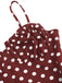 Robe rouge pois fines bretelles et coupe sirène années 1930