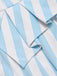 Robe Sans Manches Revers Rayée Bleu Clair Années 1950