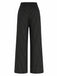 [Prévente] Top Asymétrique Tricoté à Fines Rayures et Pantalon à Jambes Larges Noir Années 1930